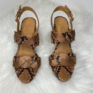 Animal Print / Snake Print Heel Sandal - Size 7 - Never Worn - Perfect Condition